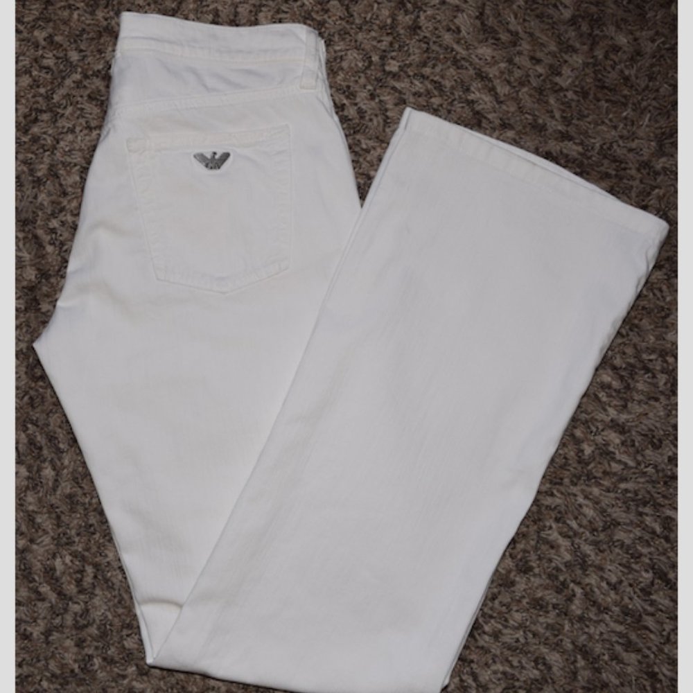 Armani Jeans AJ White Eco-Wash Low Rise Jeans Size 27